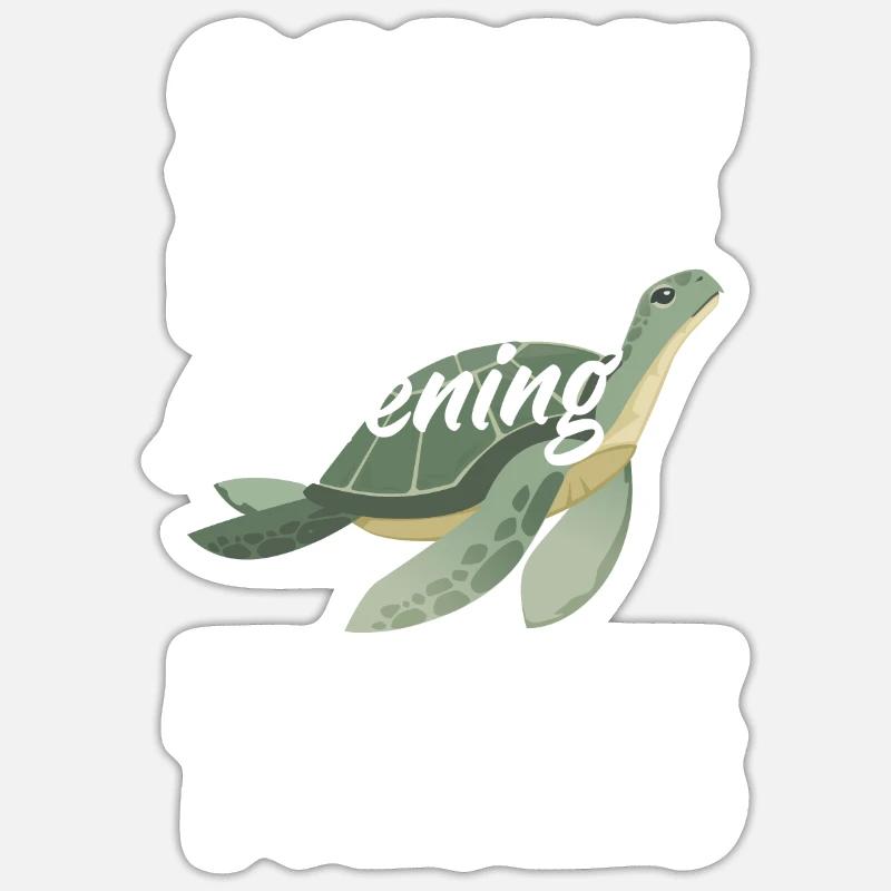 Turtle Sea Turtle Gift - Sticker size S (10 x 10 cm) - white matte