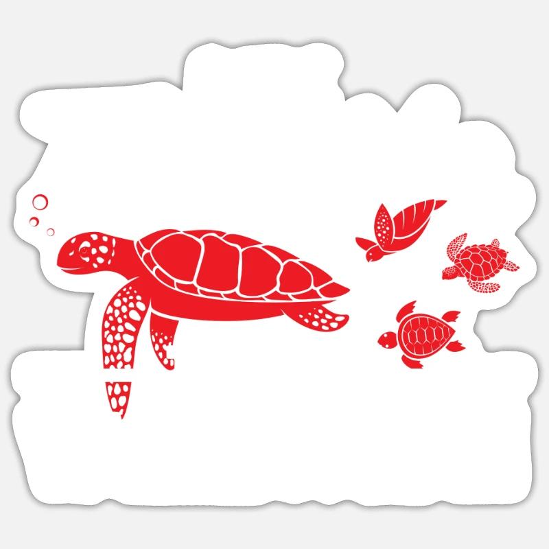 Turtle Sea Turtle Gift - Sticker size S (10 x 10 cm) - white matte
