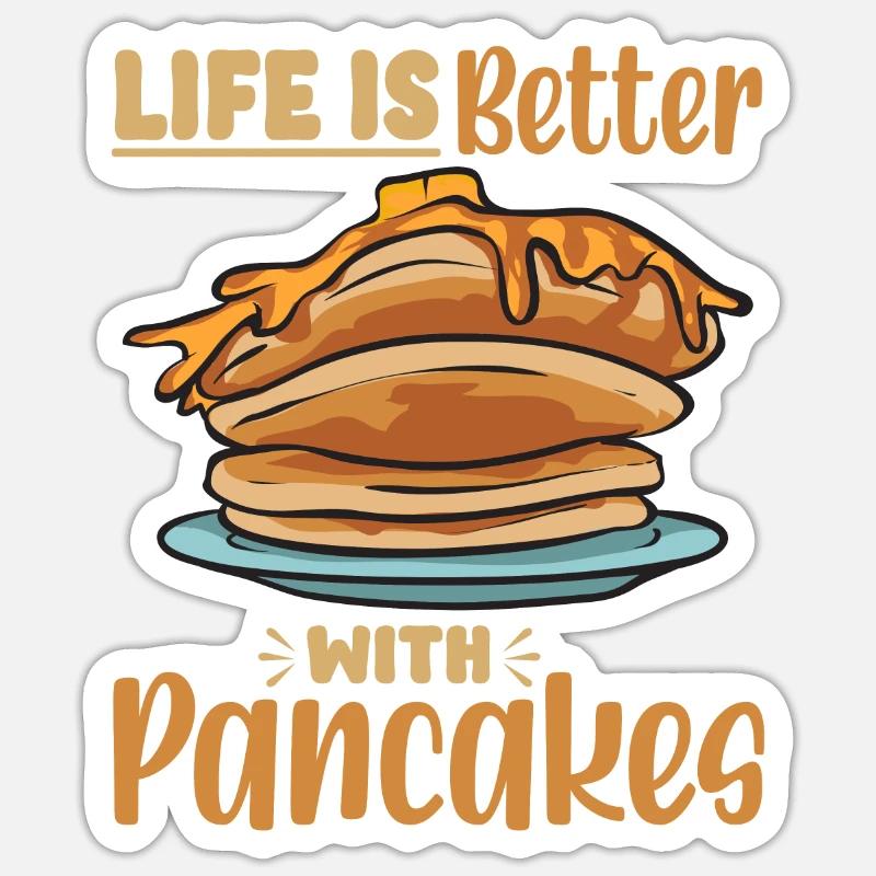 Pancake Breakfast Pancakes - Sticker size S (10 x 10 cm) - white matte