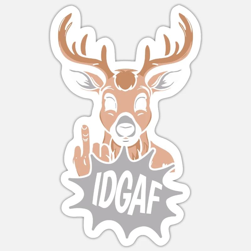 Deer Idgaf - Sticker size S (10 x 10 cm) - white matte