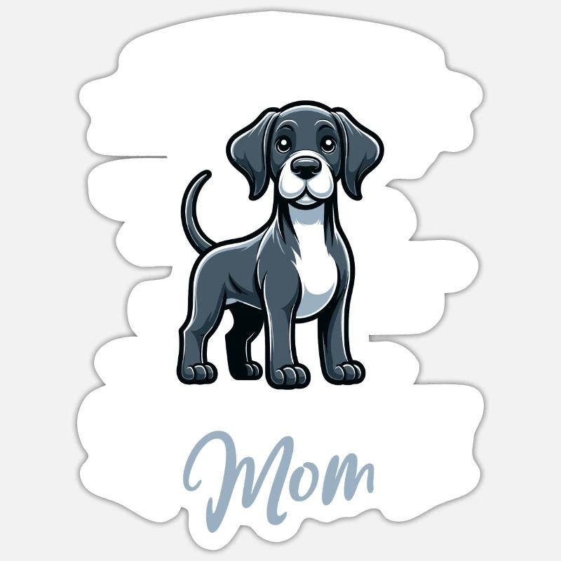 Great Dane Mom - Sticker size S (10 x 10 cm) - white matte