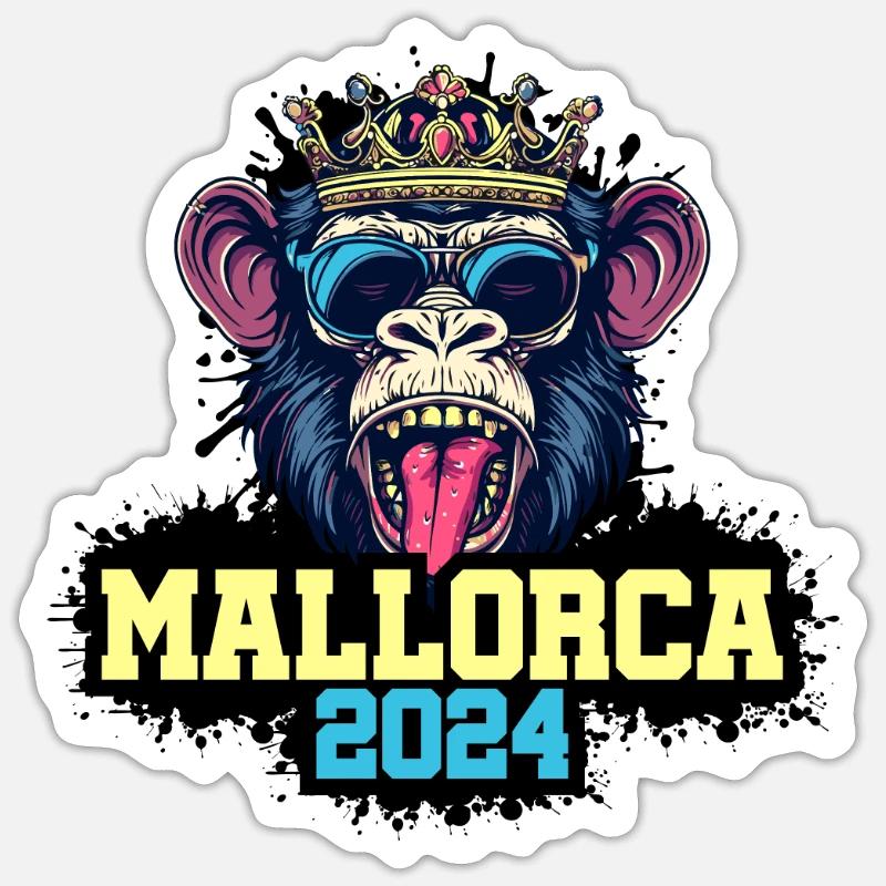 Mallorca 2024 Monkey - Sticker size S (10 x 10 cm) - white matte