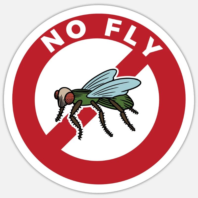Pas de mouche Mouche Insecte Mouche - Sticker taille S (10 x 10 cm) - blanc mat