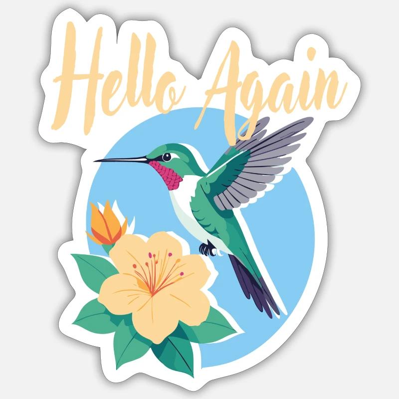 Hello again - Sticker Größe S (10 x 10 cm) - Mattweiß