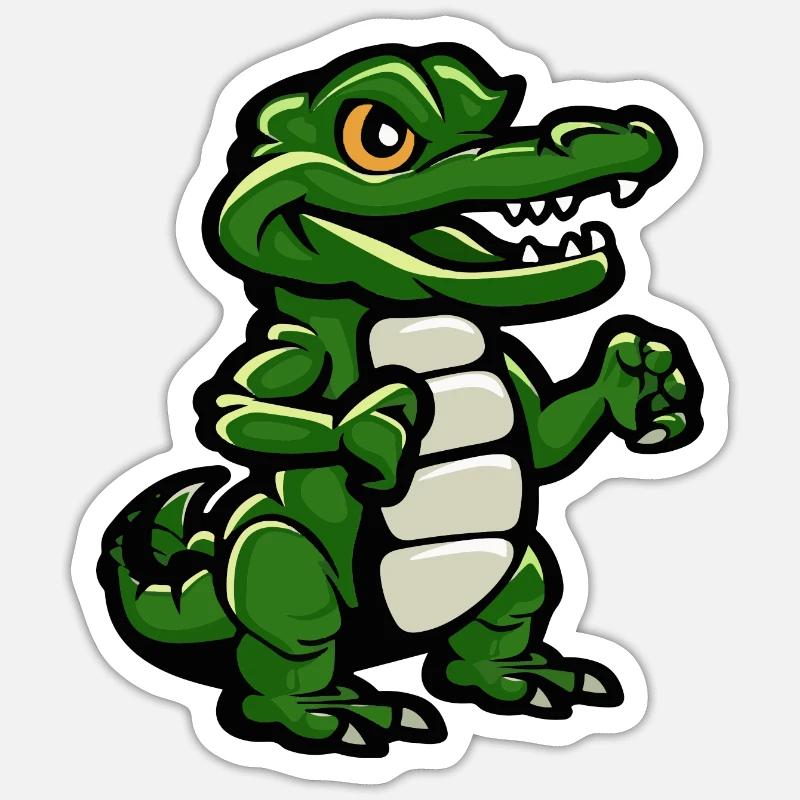 Alligator Comic - Sticker Größe S (10 x 10 cm) - Mattweiß
