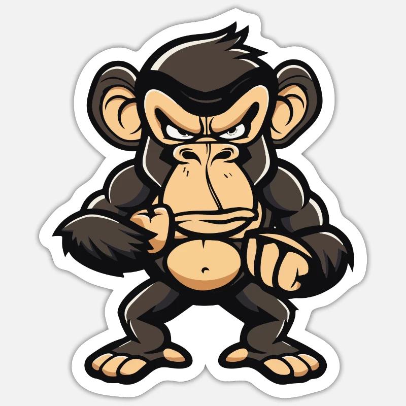 Monkey Comic - Sticker size S (10 x 10 cm) - white matte