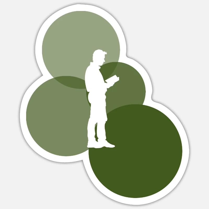 Bookworm Education Literature Sticker size S (10 x 10 cm)