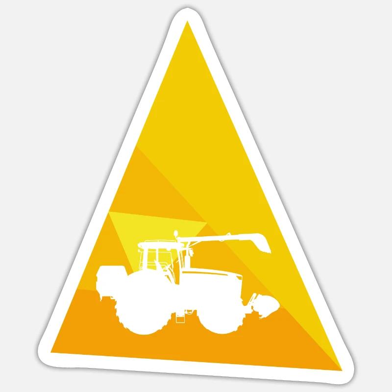 Moissonneuse-batteuse agricole agricole - Sticker taille S (10 x 10 cm) - blanc mat