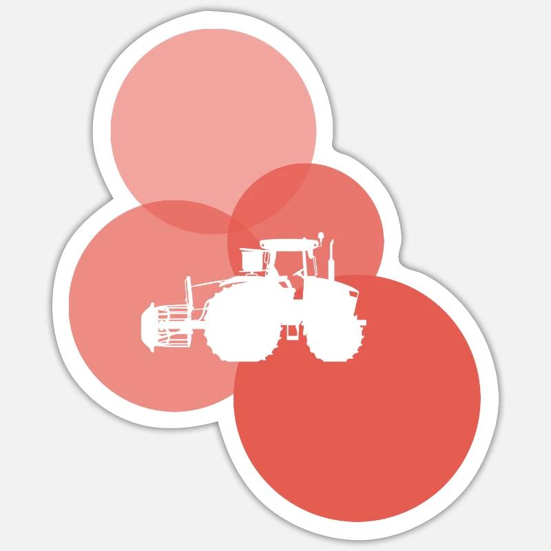 Agriculteur de moissonneuse-batteuse agricole - Sticker taille S (10 x 10 cm) - blanc mat
