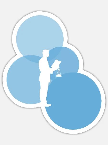 Richter Versicherung Anwalt - Sticker Größe S (10 x 10 cm) - Mattweiß