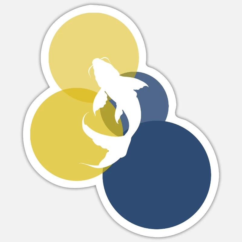 Poisson Koi d’étang - Sticker taille S (10 x 10 cm) - blanc mat