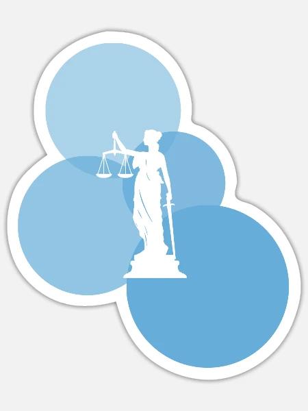 Recht Absatz Gericht - Sticker Größe S (10 x 10 cm) - Mattweiß