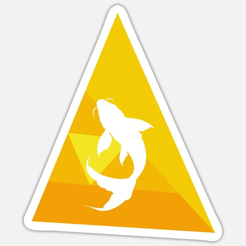 Pêcheur de carpes koï - Sticker taille S (10 x 10 cm) - blanc mat