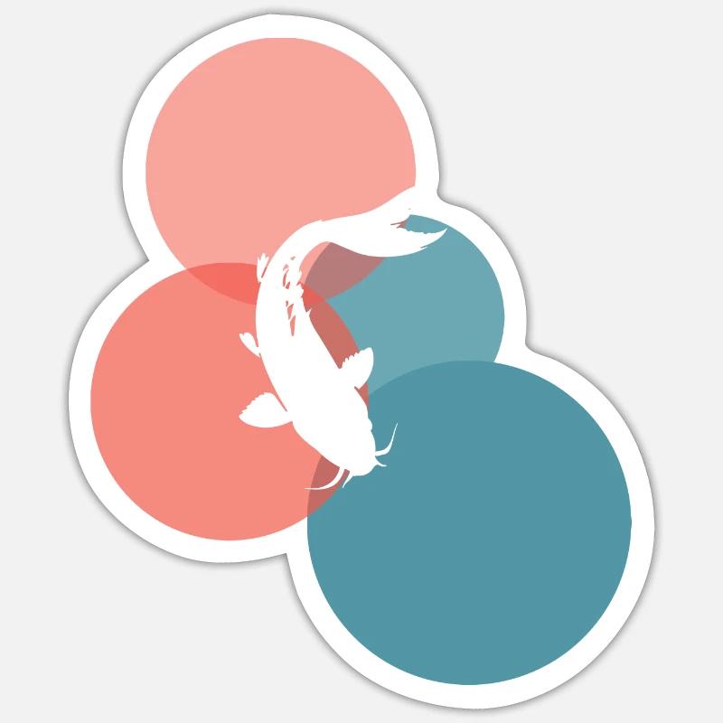 Koi Fish Head Fish Sticker size S (10 x 10 cm)
