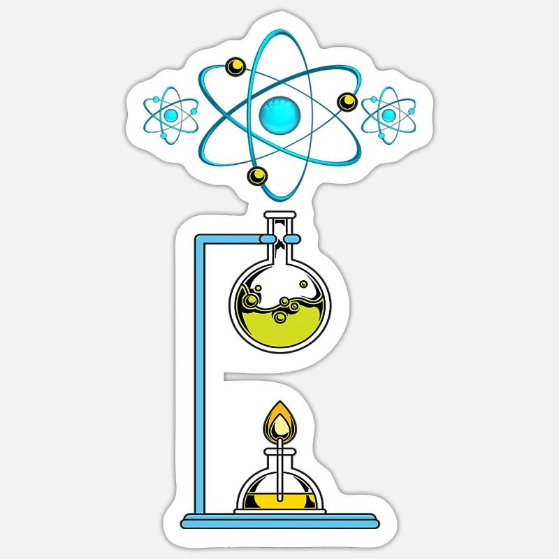 Laboratoire de physique Professeur de sciences Physicien Nerd - Sticker taille S (10 x 10 cm) - blanc mat