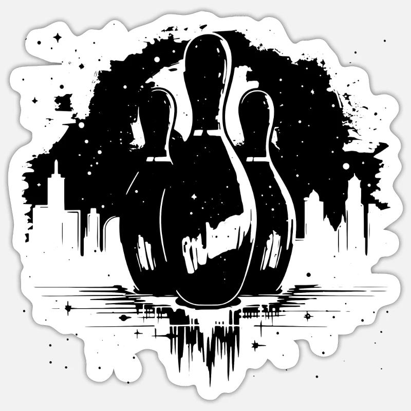 Bowling Graphics - Sticker size S (10 x 10 cm) - white matte