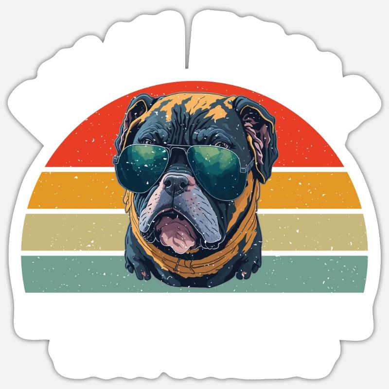 Cadeaux American Bully - Sticker taille S (10 x 10 cm) - blanc mat
