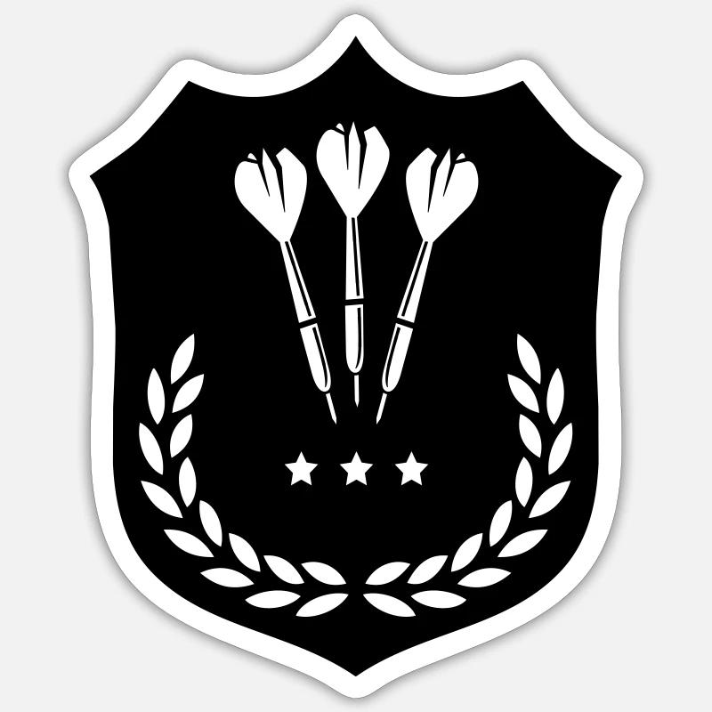 dart wappen - Sticker Größe S (10 x 10 cm) - Mattweiß