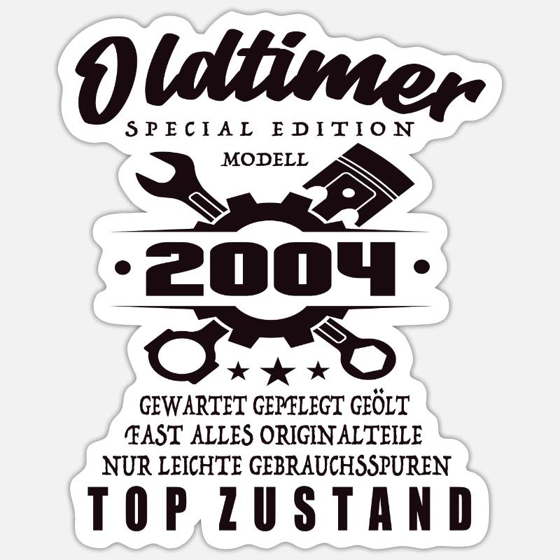 Oldtimer Special Edition Modell 2004 Geburtstag Sticker Größe S (10 x 10 cm)