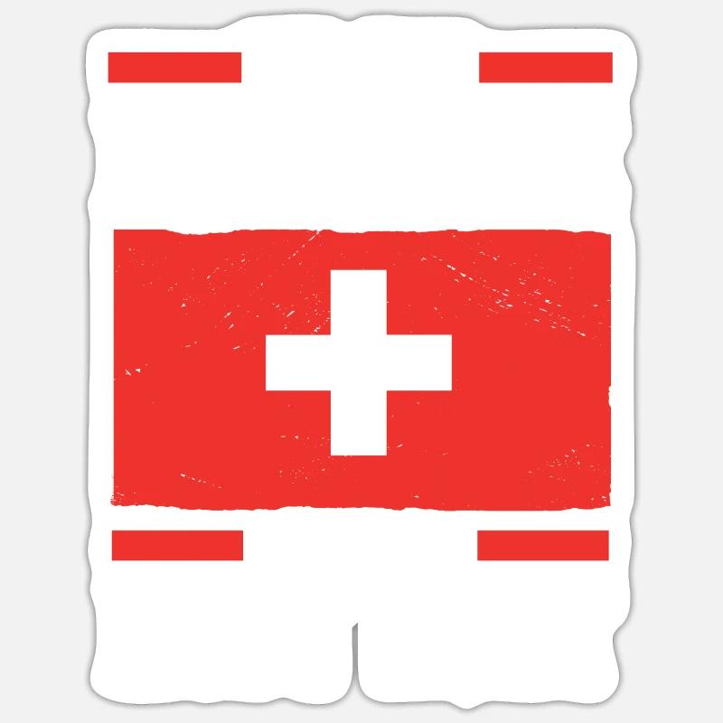 Schweizer Schweiz - Sticker Größe S (10 x 10 cm) - Mattweiß