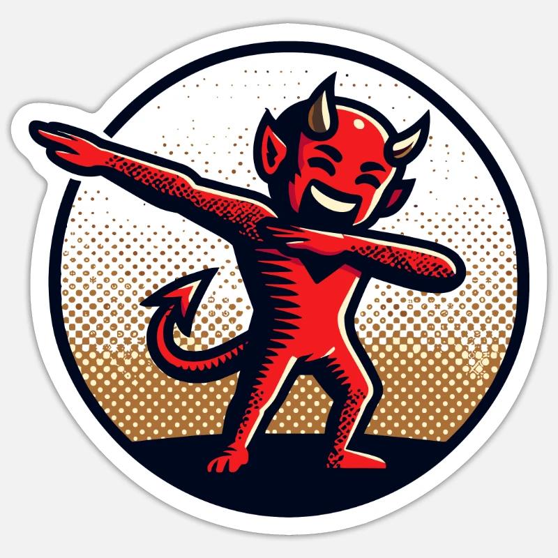 Dabbing Devil Funny Dabbing Design - Sticker size S (10 x 10 cm) - white matte