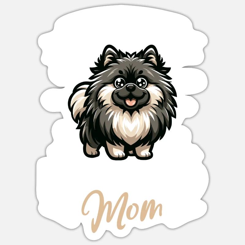 Wolfspitz Mom - Sticker size S (10 x 10 cm) - white matte