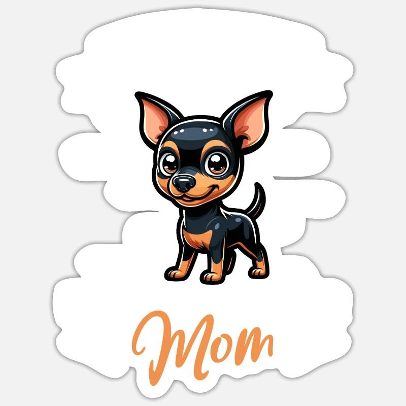 Manchester Terrier Mom - Sticker size S (10 x 10 cm) - white matte