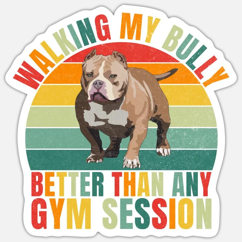 Cadeaux American Bully - Sticker taille S (10 x 10 cm) - blanc mat