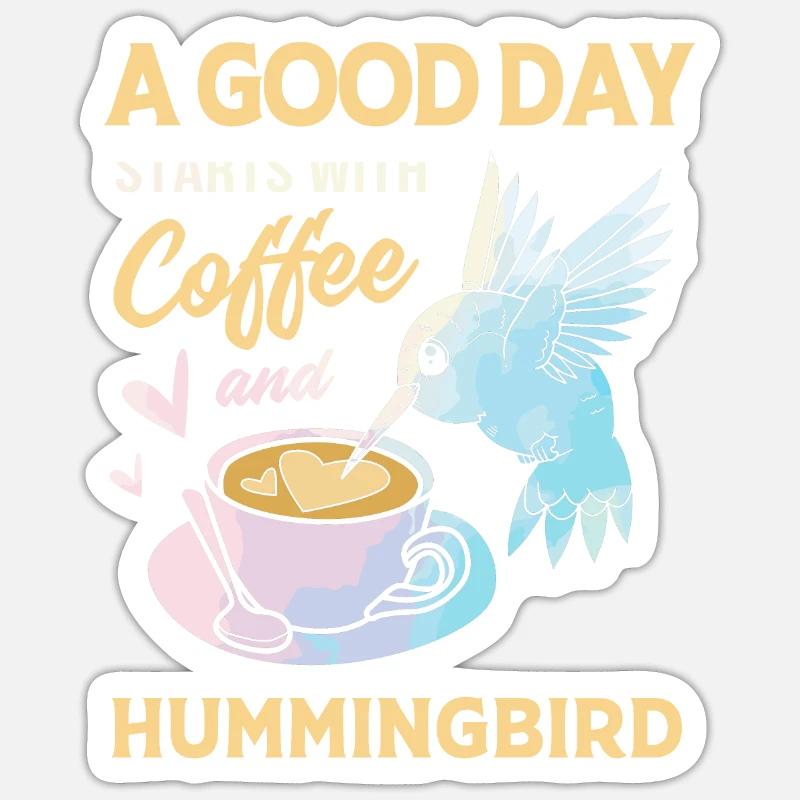 Colibri - Sticker taille S (10 x 10 cm) - blanc mat