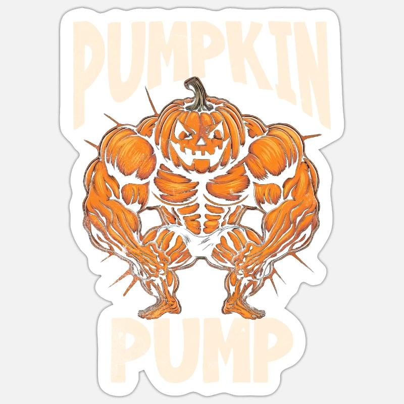 Pompe à citrouille - Sticker taille S (10 x 10 cm) - blanc mat