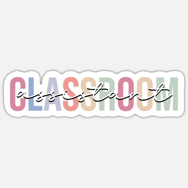 Assistant(e) de classe, enseignant(e), assistant(e) d’école, Sticker taille S (10 x 10 cm)