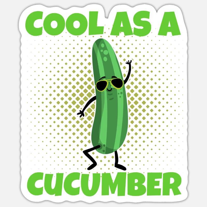 Cool comme un concombre drôle de dicton Sticker taille S (10 x 10 cm)