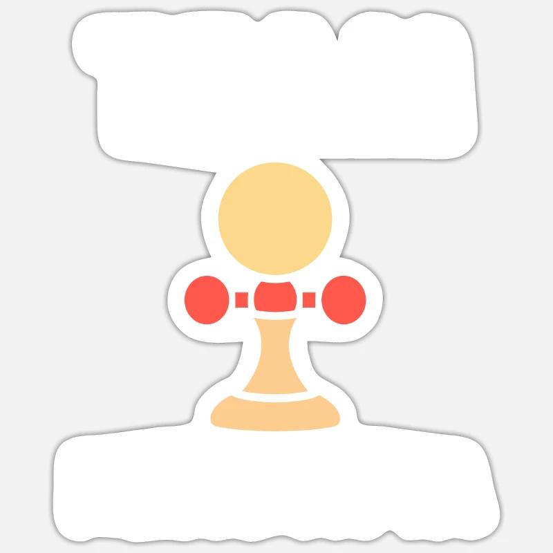 kendama - Sticker taille S (10 x 10 cm) - blanc mat