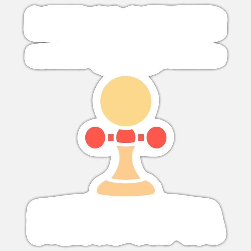 Kendama - Sticker Größe S (10 x 10 cm) - Mattweiß