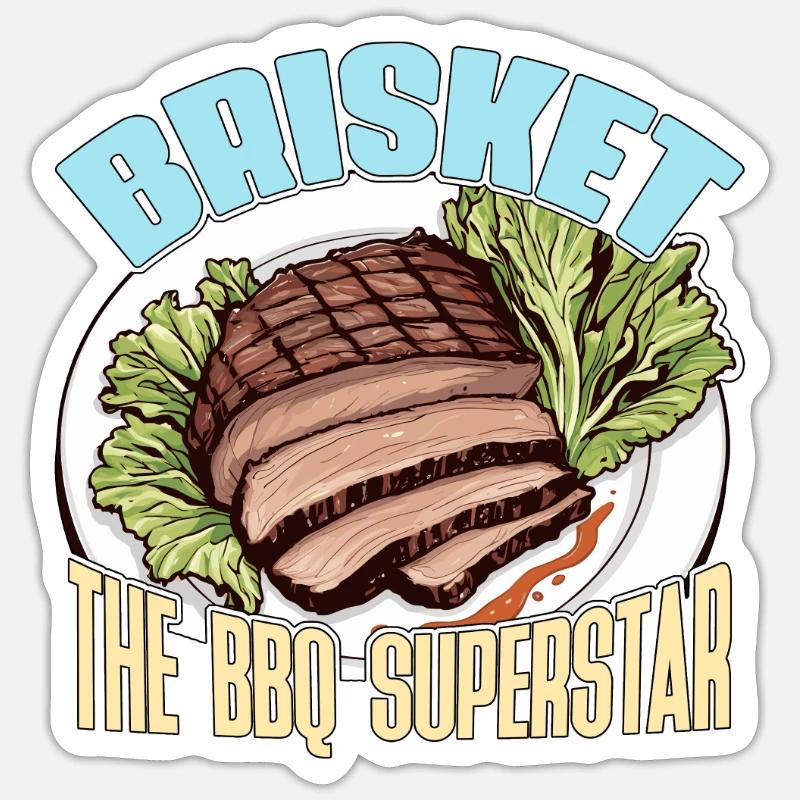 Poitrine de bœuf Le BBQ Viande grillée Barbecue Sticker taille S (10 x 10 cm)