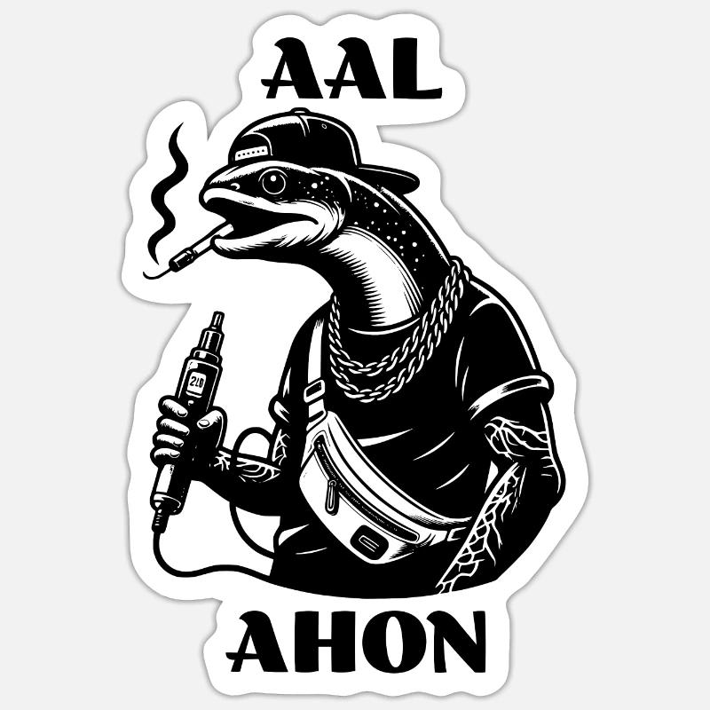 Aalahon - Sticker Größe S (10 x 10 cm) - Mattweiß