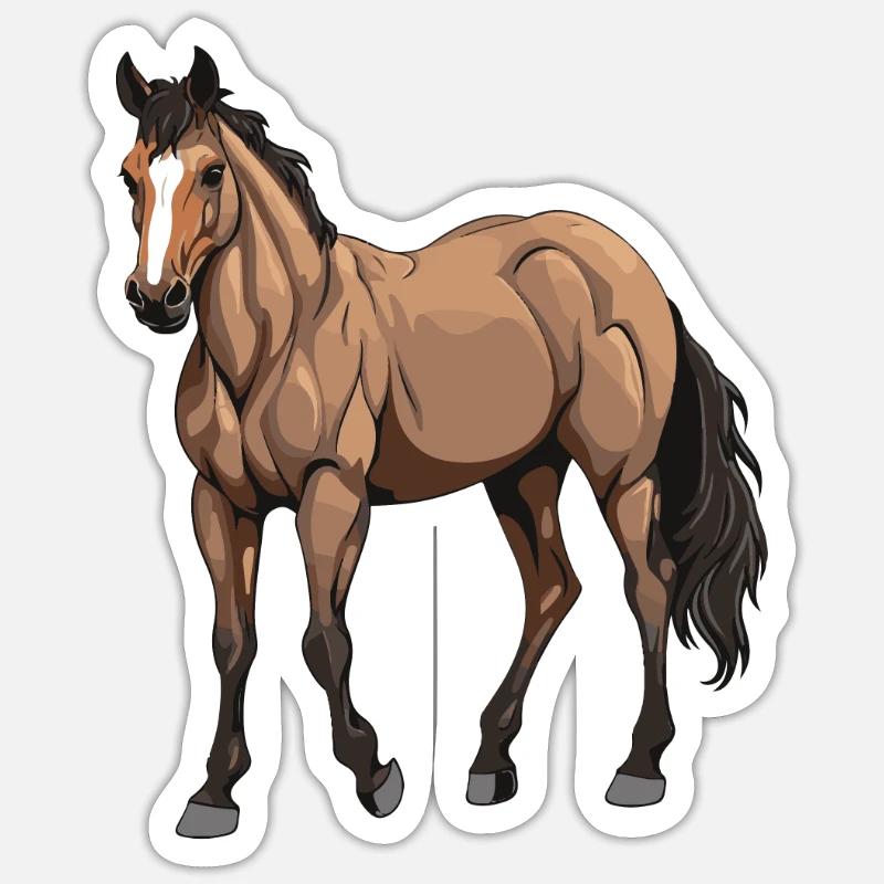 Pferd Tier - Sticker Größe S (10 x 10 cm) - Mattweiß