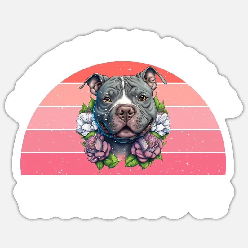 Cadeaux American Bully - Sticker taille S (10 x 10 cm) - blanc mat