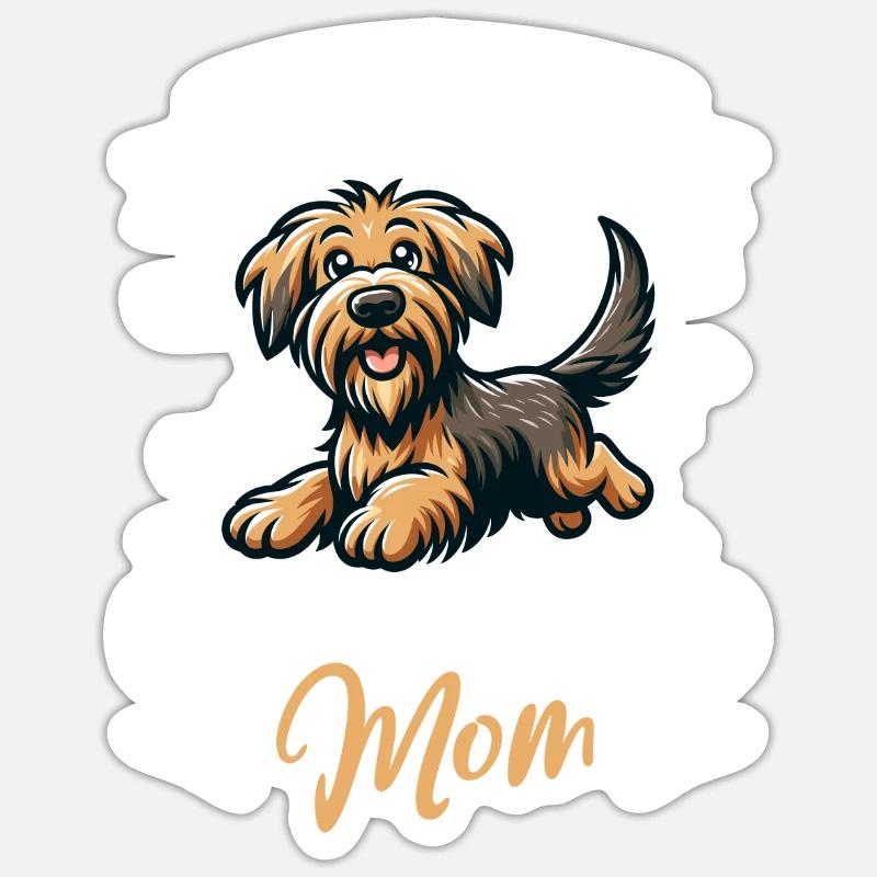 Otterhund Mama - Sticker Größe S (10 x 10 cm) - Mattweiß