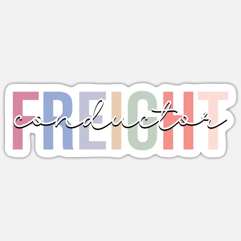 Railway freight train attendant - Sticker size S (10 x 10 cm) - white matte