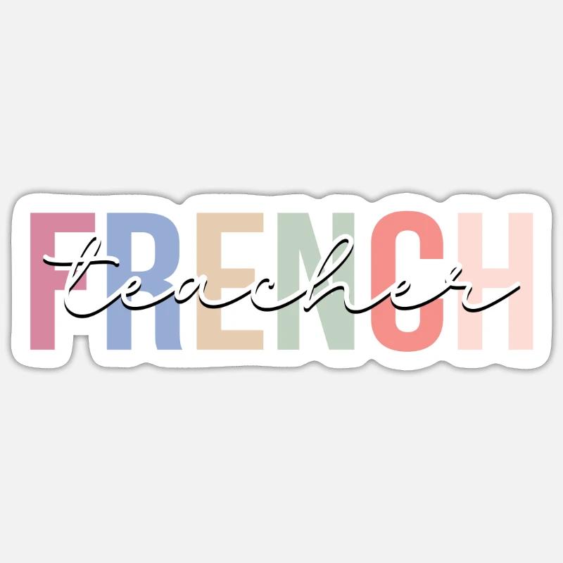 Cours de professeur de français - Sticker taille S (10 x 10 cm) - blanc mat