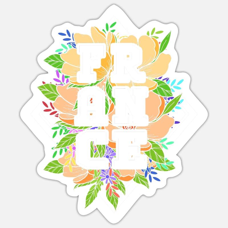 Frankrig - Sticker størrelse S (10 x 10 cm) - mat hvid
