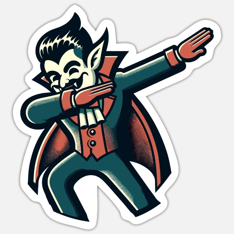 Dabbing Vampire Funny Dabbing Design - Sticker size S (10 x 10 cm) - white matte