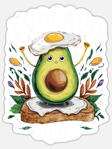 Funny Avocado Squad Breakfast Lover - Sticker Größe S (10 x 10 cm) - Mattweiß