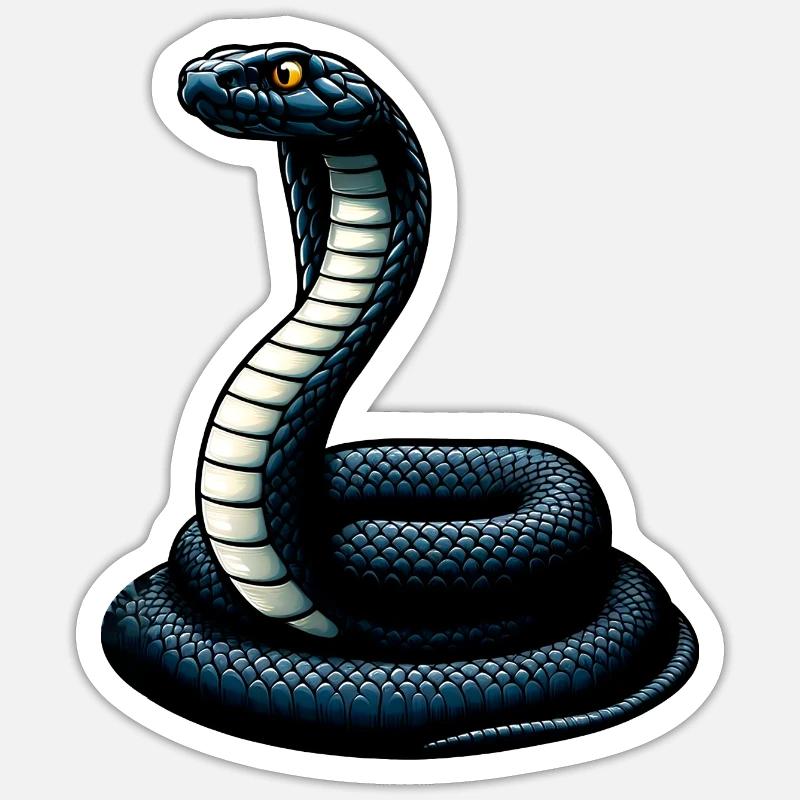 Mamba Serpent Noir - Sticker taille S (10 x 10 cm) - blanc mat