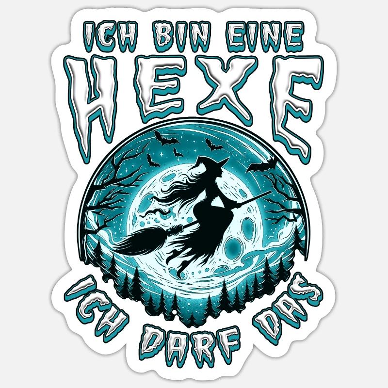 Ich Bin Eine Hexe Ich Darf Das Halloween Hexen - Sticker Größe S (10 x 10 cm) - Mattweiß
