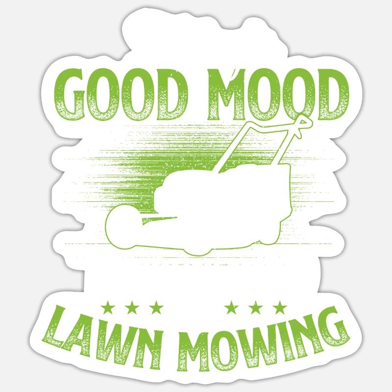 Die heutige gute Laune wird vom Rasenmähen gesponsert Sticker Größe S (10 x 10 cm)