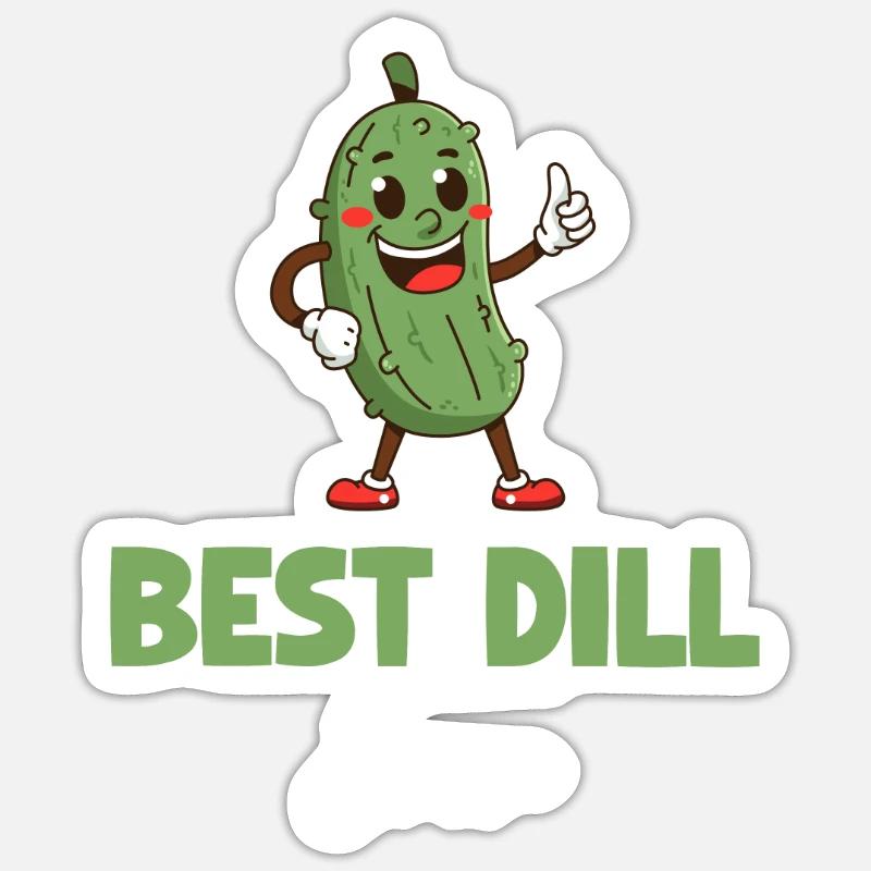 Best dill ever, pickled, - Sticker size S (10 x 10 cm) - white matte