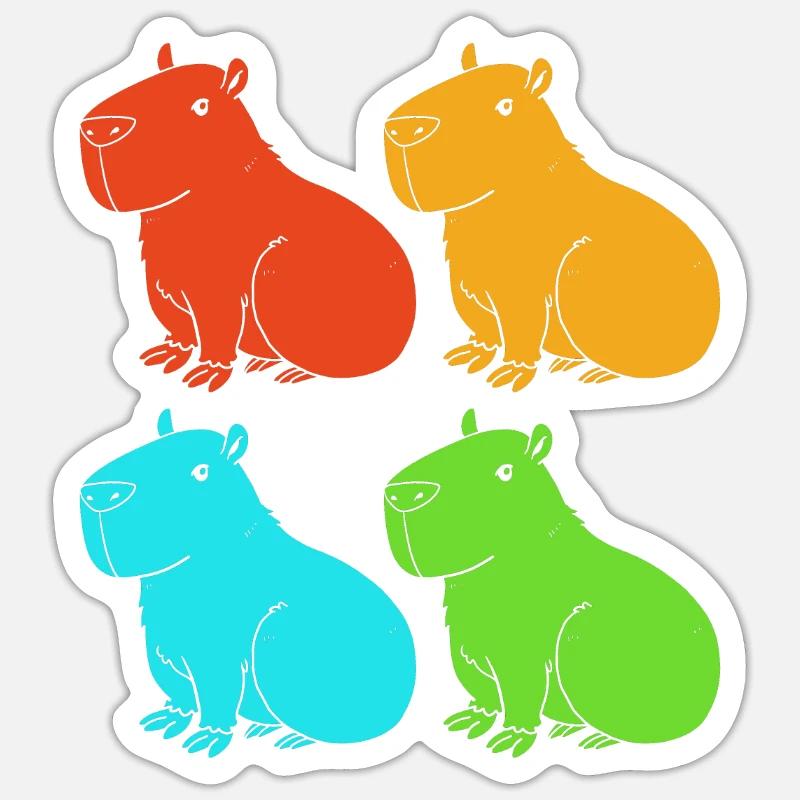 Capybara - Sticker Größe S (10 x 10 cm) - Mattweiß