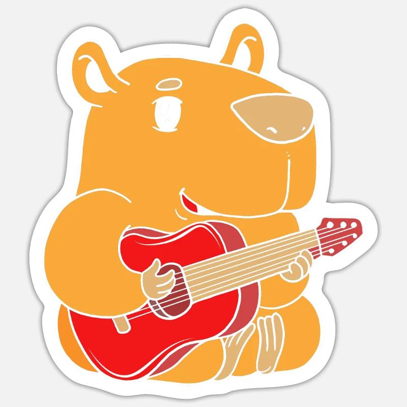 Capybara - Sticker taille S (10 x 10 cm) - blanc mat